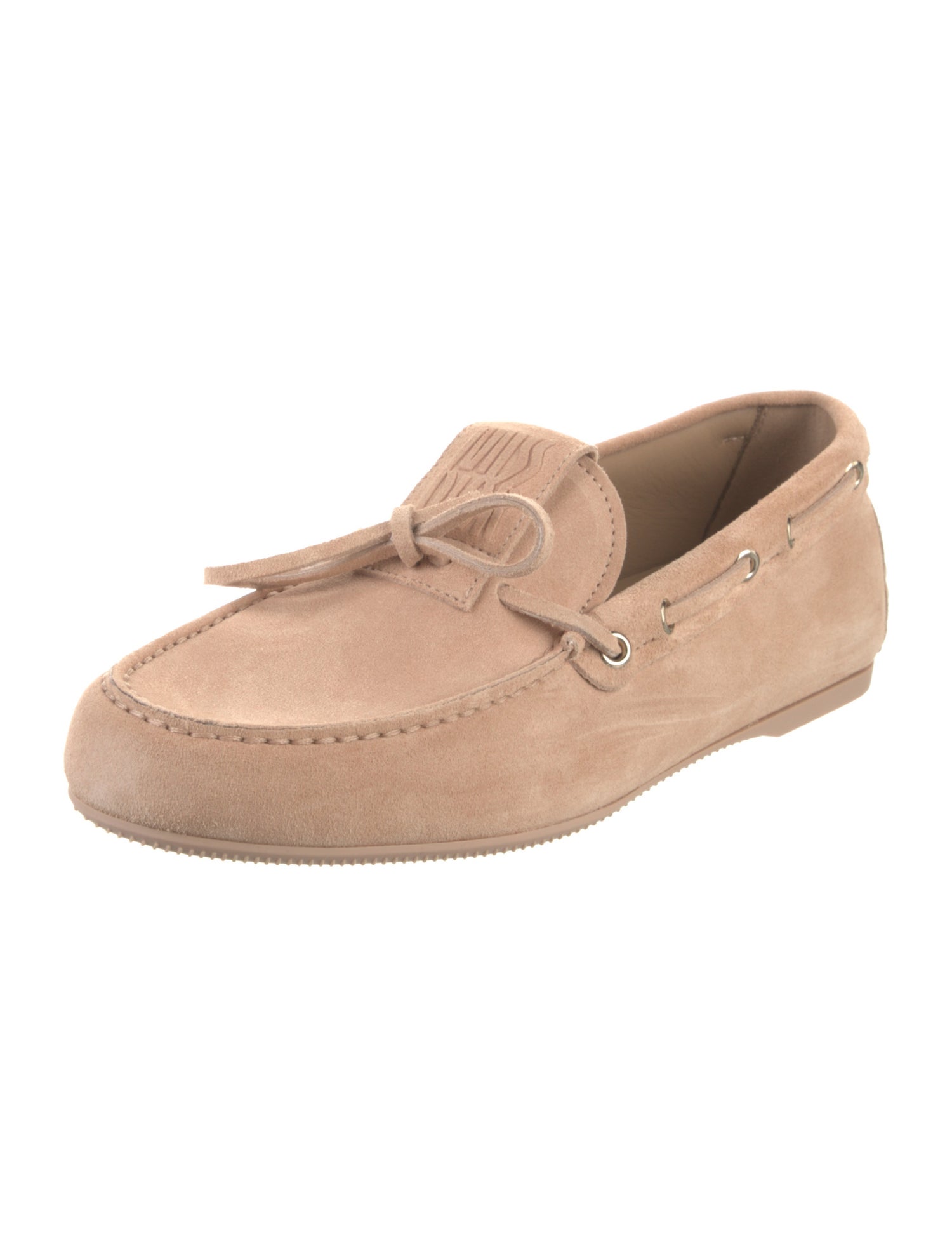 Christian Dior Suede Bow Accents Moccasins